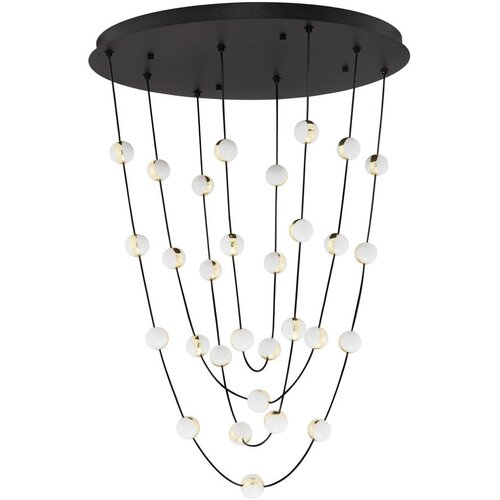 Nova Luce Mat črna aluminijasta LED zatemnitvena viseča svetilka s senčilom iz akrilnega stekla &oslash; 84 cm Alcinoe &ndash; Cene