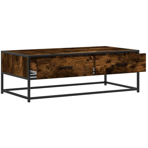 vidaXL Stolić za kavu boja hrasta 100 x 50 x 35 cm od drva i metala Cijene