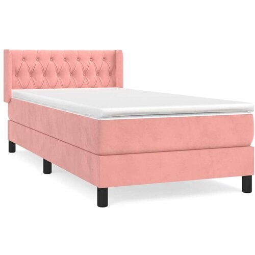 VidaXL Box spring krevet s madracem ružičasti 90x190 cm bar&amp;scaron;unasti Slike