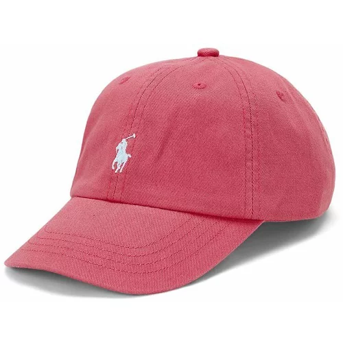 Polo Ralph Lauren Pamučna kapa sa šiltom za bebe boja: crvena, bez uzorka