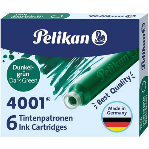  Tinta za nalivpero patrone pk6 4001 pelikan 300087 tamno zelena Slike
