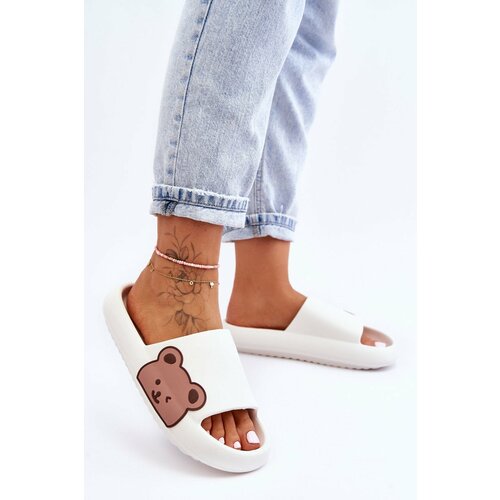 Kesi Women's lightweight foam slippers Bear Parisso White Motif Slike