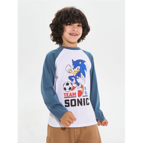 Sinsay Pamučna majica dugih rukava s printom Sonic the Hedgehog Slike