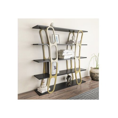 Hanah home polica za knjige adar - black, gold blackgold bookshelf Cene