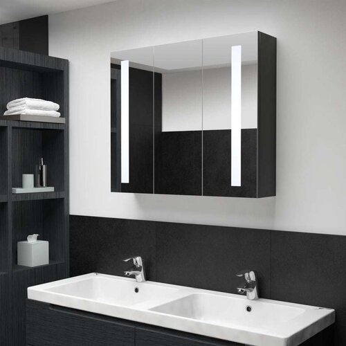 vidaXL LED kopalniška omarica z ogledalom 89x14x62 cm Cene