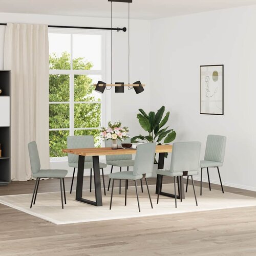 Maison Chic Jedilni stoli - Vzorci stoli 6 kosov svetlo siv žamet A1299, (22031504) Slike