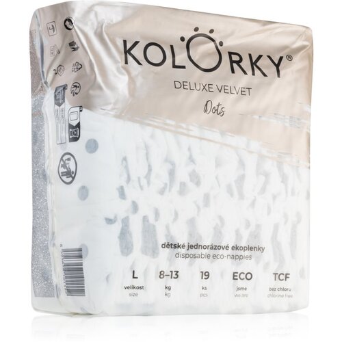 Kolorky Deluxe Velvet Dots jednokratne EKO pelene veličina L 8-13 kg 19 kom Cijene