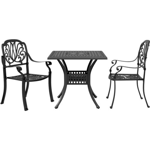  3-dijelni bistro set crni od lijevanog aluminija Cijene