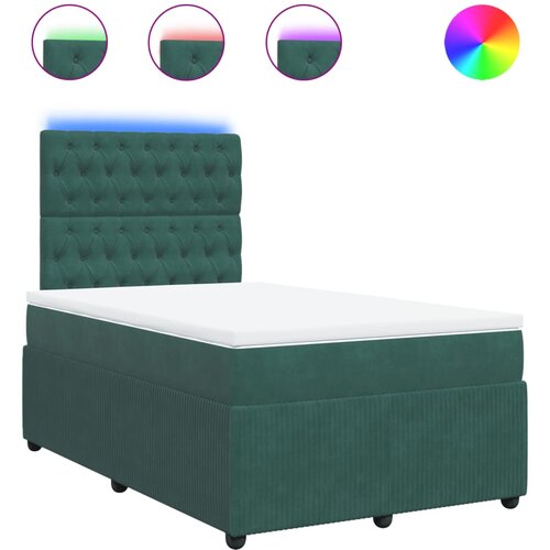 Maison Chic Box spring postelja - Vzmetna postelja z vzmetnico temno zelena 120x200 cm žamet SL23446, (21891178) Cene