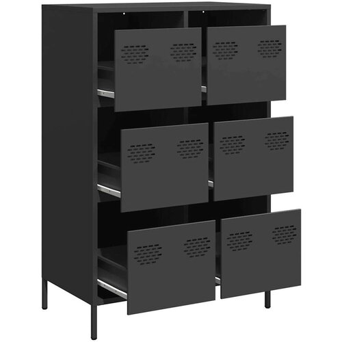 VidaXL Visoka omara črna 68x39x101,5 cm jeklo Slike