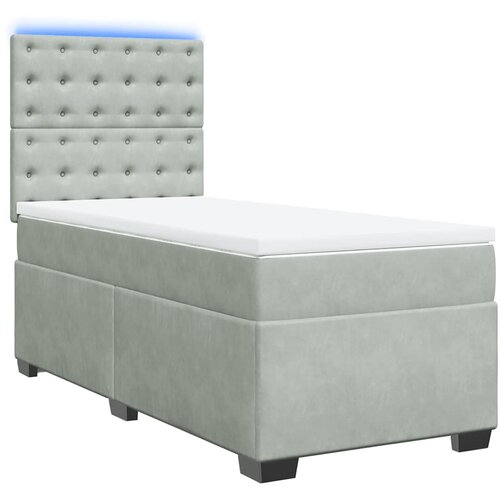 Box spring krevet s madracem svjetlosivi 80 x 200 cm bar&amp;scaron;unasti Slike