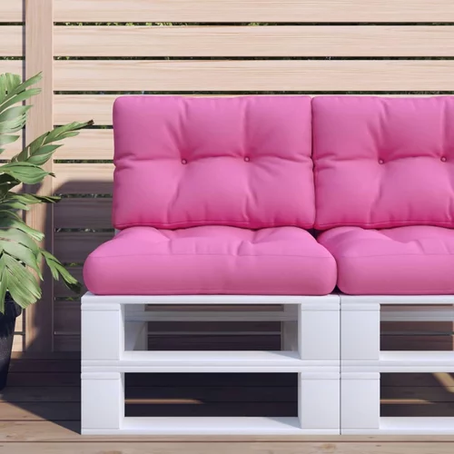 vidaXL Blazina za kavč iz palet roza 50x40x12 cm blago