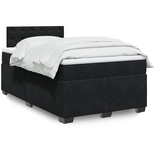 VidaXL Box spring postelja z vzmetnico črna 120x190 cm žamet Slike