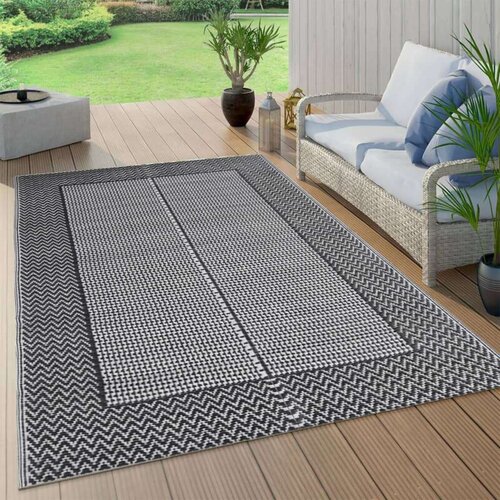 Vanjski tepih crni 140 x 200 cm PP Slike