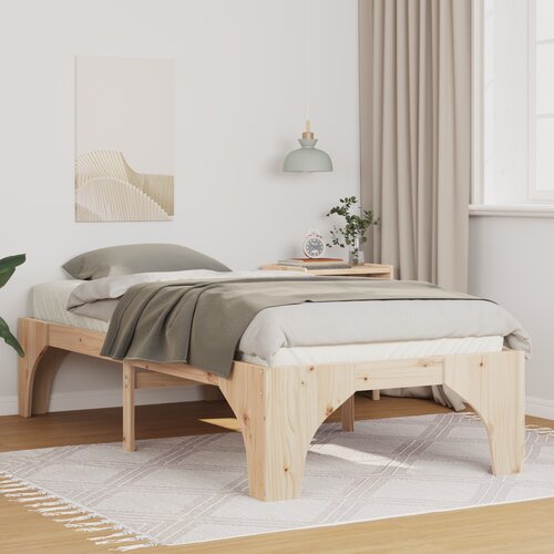 vidaXL Posteljni okvir Rjava 100 x 200 cm Trdna borovina Cene