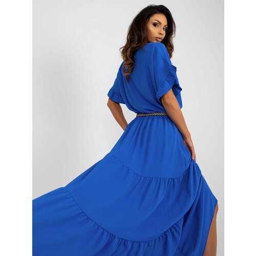 Fashion Hunters Cobalt blue maxi skirt with ruffle for summer Slike