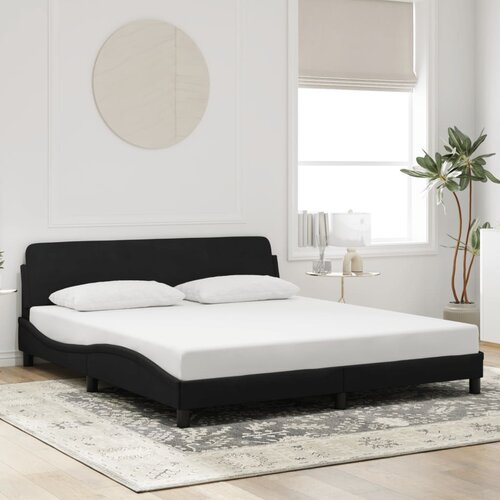 Furnova Posteljni okvir brez vzmetnice črn 180x200 cm žamet, (21939346) Slike