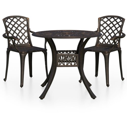  3-dijelni bistro set od lijevanog aluminija brončani Slike