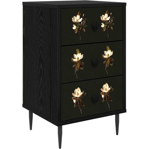  Noćni ormar BREMEN Crni hrast 36 x 33 x 61 cm Konstruirano drvo Slike