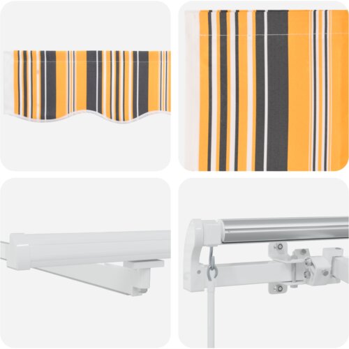 vidaXL Ročna retraktibilna tenda z LED večbarvnim črtastim vzorcem 500x300 cm Cene