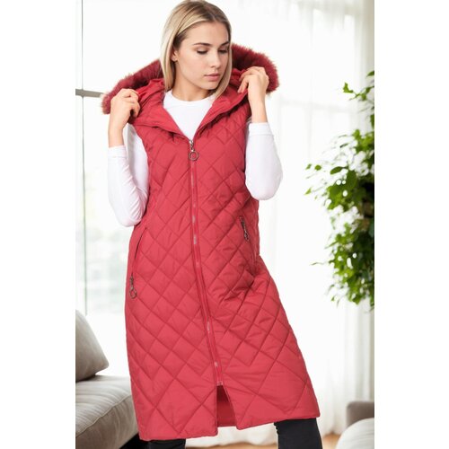 Dewberry Z6718 WOMEN'S VEST-BURGUNDY-1 Cene