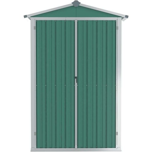 VidaXL Vrtno spremi&amp;scaron;te zeleno 107,5 x 46 x 183 cm od pocinčanog čelika Slike
