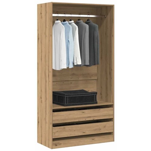 VidaXL garderobna omara artisan hrast 100x50x200 cm inženirski les Slike