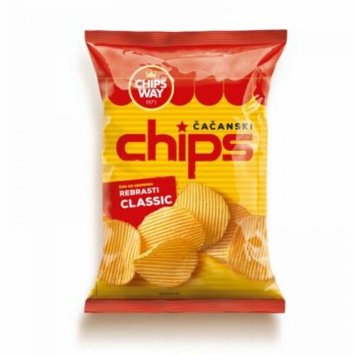 Chips Way čačanki čips rebrasti classic 90g kesa Slike