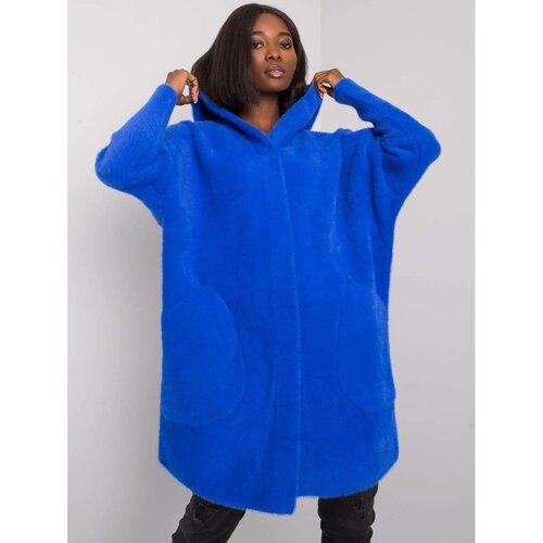 Fashion Hunters Cobalt alpaca coat with a hood Slike