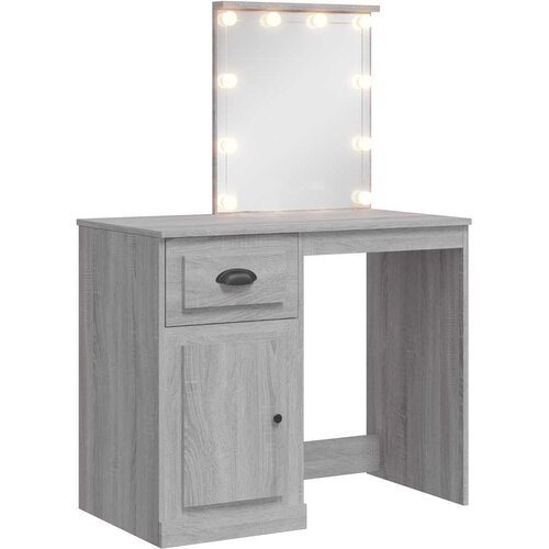  Toaletni stolić s LED svjetlima sivog sonome 90x42x132,5 cm Slike