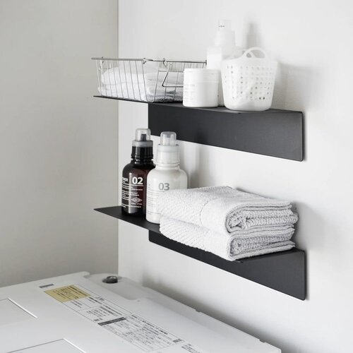 YAMAZAKI Crna metalna polica 50 cm &amp;ndash; Slike