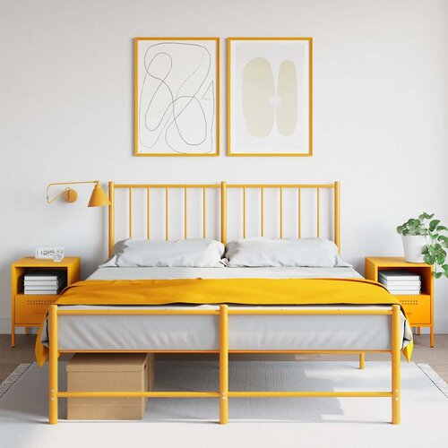  Noćni ormarići 2 kom boje senfa 36 x 39 x 50,5 cm čelični Cijene