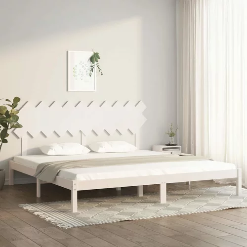 vidaXL okvir za krevet bijeli 200 x 200 cm od masivnog drva