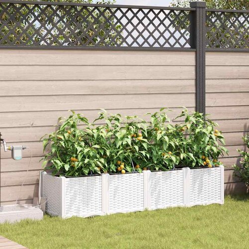  Vrtna saksija 4 pcs Bijeli 160 x 40 x 37,5 cm Plastika Cene