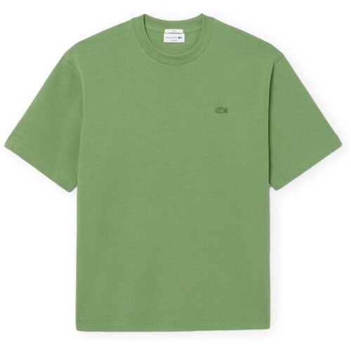 Lacoste Majice s kratkimi rokavi Heavy Jersey Loose Fit T-Shirt - Vert Zelena Cene