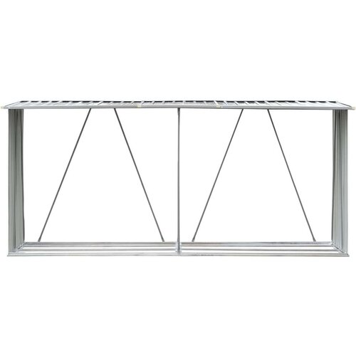  Ostava za drva od pocinčanog čelika 330x84x152 cm zelena Slike