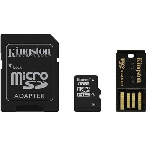 Kingston Mobility Kit MBLY4G2/16GB, MicroSDHC 16GB Class4+SD adapter+USB čitač memorijska kartica Slike