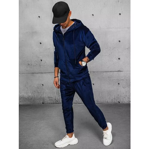 DStreet Men's dark blue velour tracksuit Cijene