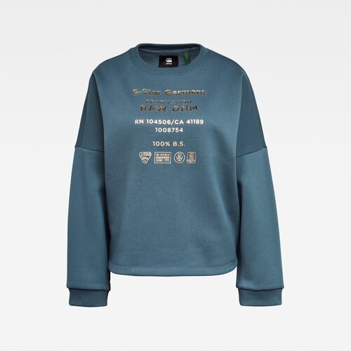 G-star sweatshirt - graphic text relaxed r sw wmn l\s steel blue Slike
