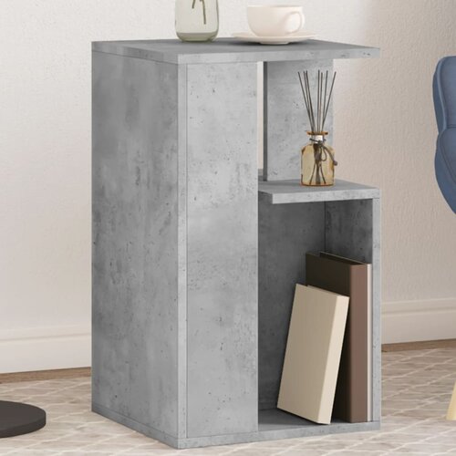 VidaXL Stranska mizica betonsko siva 35x35x60 cm inženirski les Slike
