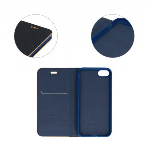  Premium preklopna torbica Samsung Galaxy A23 - modra z zlatim robom Slike
