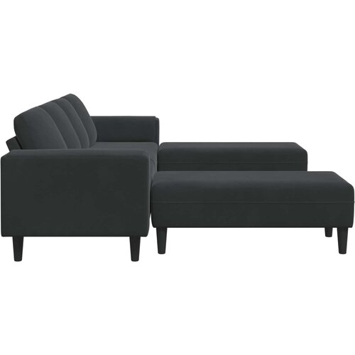  Kauč za dnevni boravak 3 pcs Crna 250 x 188 x 76 cm Slike
