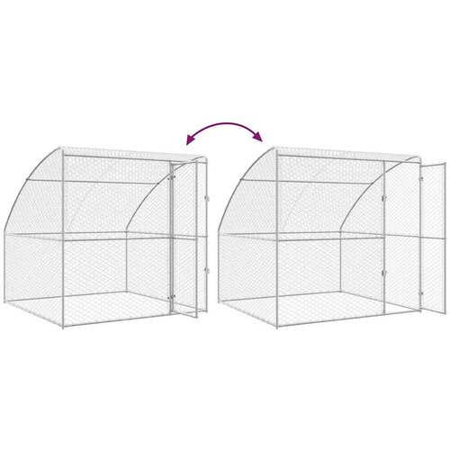  Kućica za pse s pohranom 4 pcs Srebrno 8 x 2 x 2 m Čelik Slike