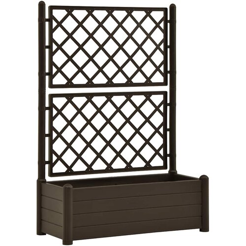  Vrtna sadilica s re&amp;scaron;etkom 100 x 43 x 142 cm PP boja kave Slike