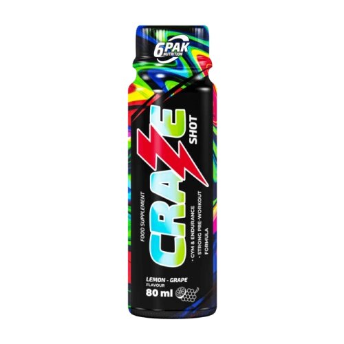 6PAK craze shot 80ml narandža &amp;ndash; pre-workout sa 290mg kofeina Slike