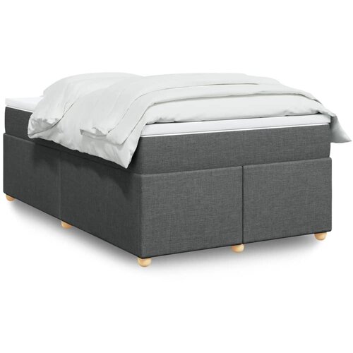 VidaXL Krevet s oprugama i madracem tamnosivi 120 x 200 cm od tkanine Slike