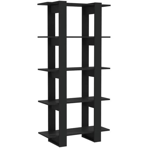 vidaXL Knjižna omara/pregrada črna 80x30x160 cm iverna plošča, (20620215)