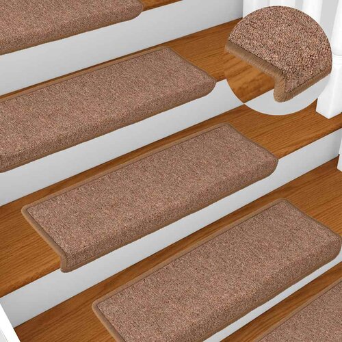  Prostirke za stepenice 15 kom 65x21x4 cm smeđe pravokutne rubove Cijene