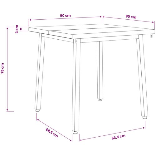  90 x 90 x 75 cm Čvrsto drvo akacije Tamno smeđa i bijela Slike