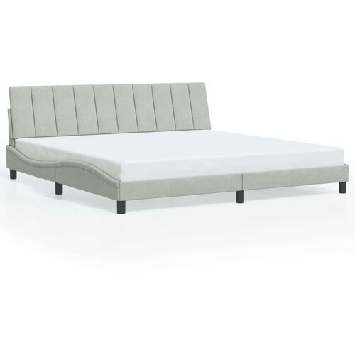 VidaXL okvir kreveta s led svjetlima svijetlosivi 200x200cm bar&amp;scaron;unasti Slike